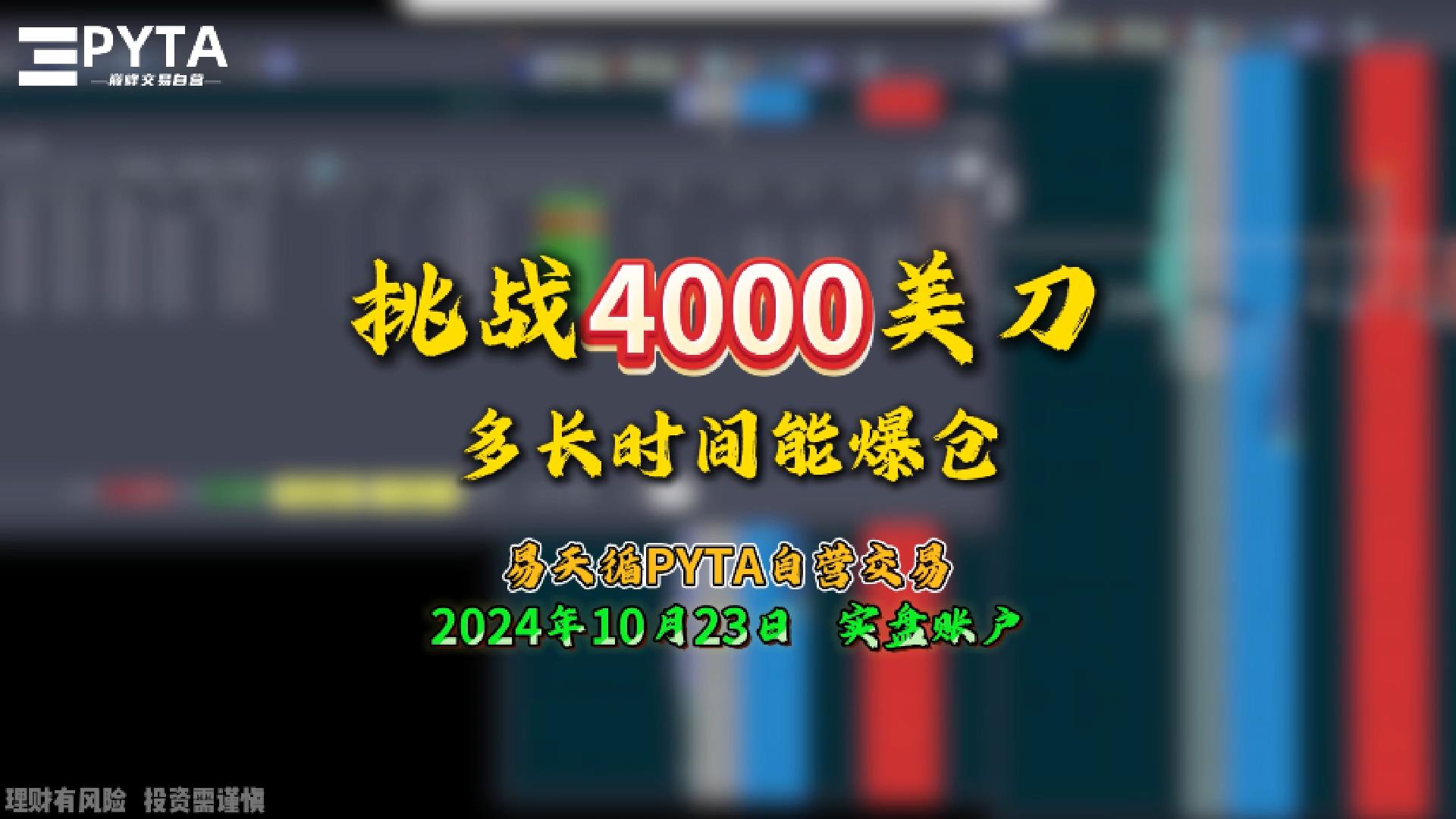 挑战4000美刀多长时间能爆仓 2024-10-23 实盘帐户